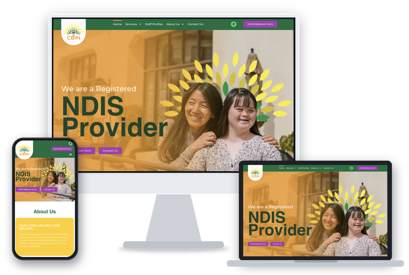 NDIS provider website design mock-up